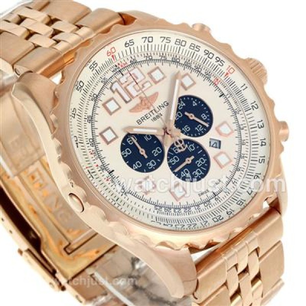 Breitling Chronospace Working Chronograph Full Rose Gold with White Dial