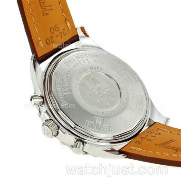 Breitling Chronospace Working Chronograph with White Dial-Leather Strap