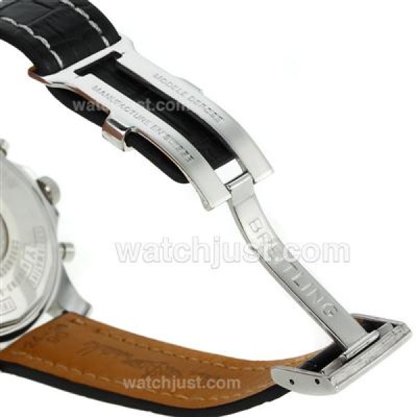 Breitling Chronospace Working Chronograph with Black Dial-Leather Strap