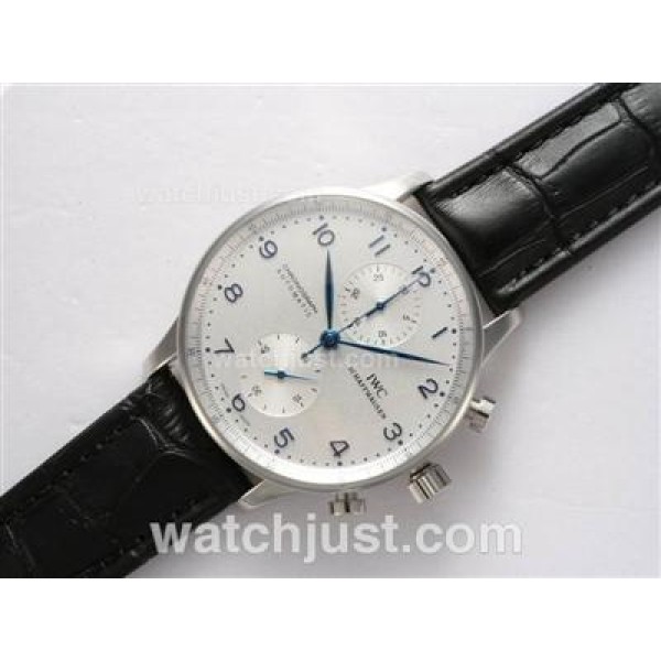 IWC Portuguese Chronograph Swiss Valjoux 7750 Movement with White Dial