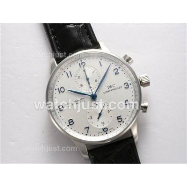 IWC Portuguese Chronograph Swiss Valjoux 7750 Movement with White Dial