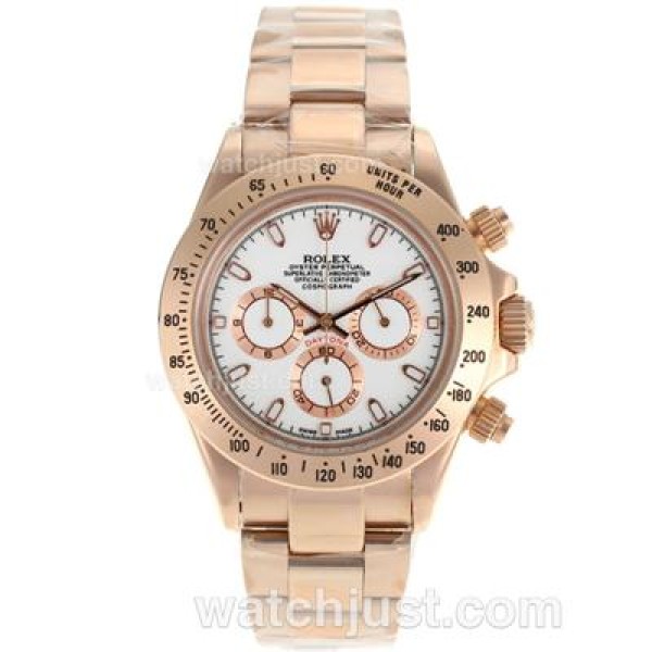UK 40 MM Perfect Rolex Daytona 116505 White Dials Men Replica Watches