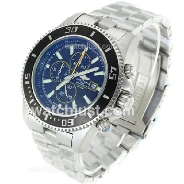 Breitling Super Ocean Working Chronograph Black Bezel with Black Dial S/S-Yellow Needles