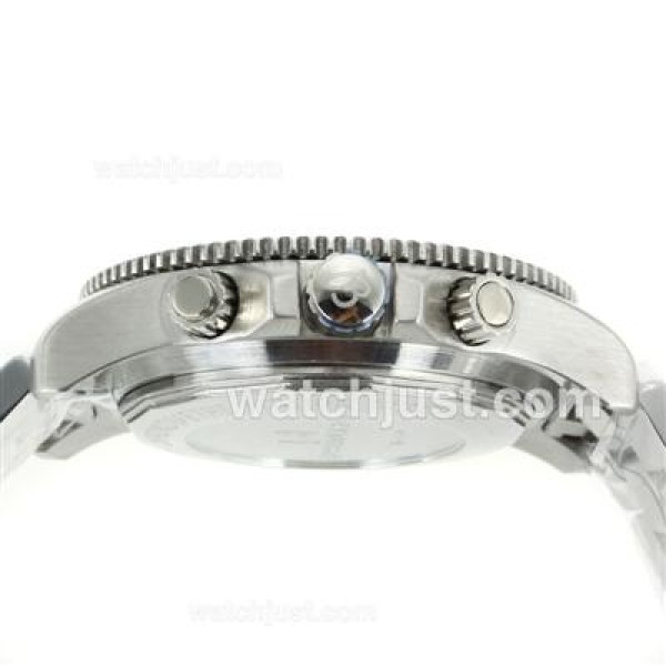 Breitling Super Ocean Working Chronograph Black Bezel with Black Dial S/S-Blue Needles