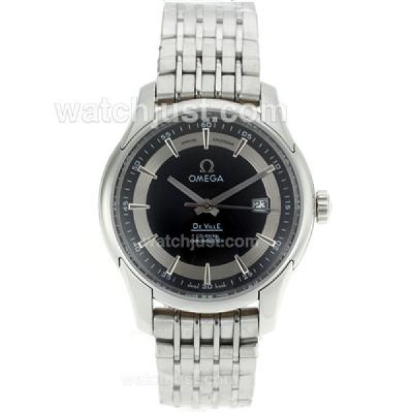 UK Best Quality Omega De Ville Replica Watches With Black Dials For Men
