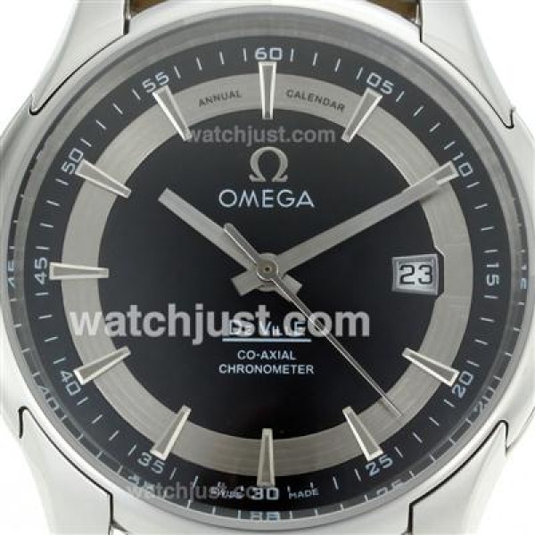 UK Best Quality Omega De Ville Replica Watches With Black Dials For Men
