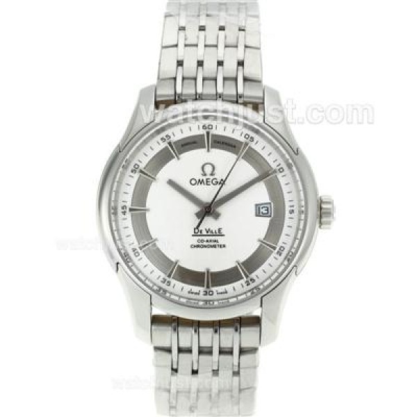 Swiss Made Omega De Ville Replica Watches With White Dials For Men