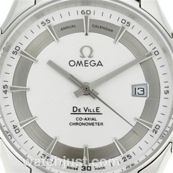 Swiss Made Omega De Ville Replica Watches With White Dials For Men