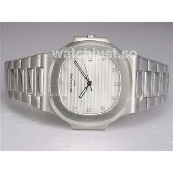 Patek Philippe Nautilus Jumbo MBW Swiss ETA 2824 Movement Diamond Marking with White Dial