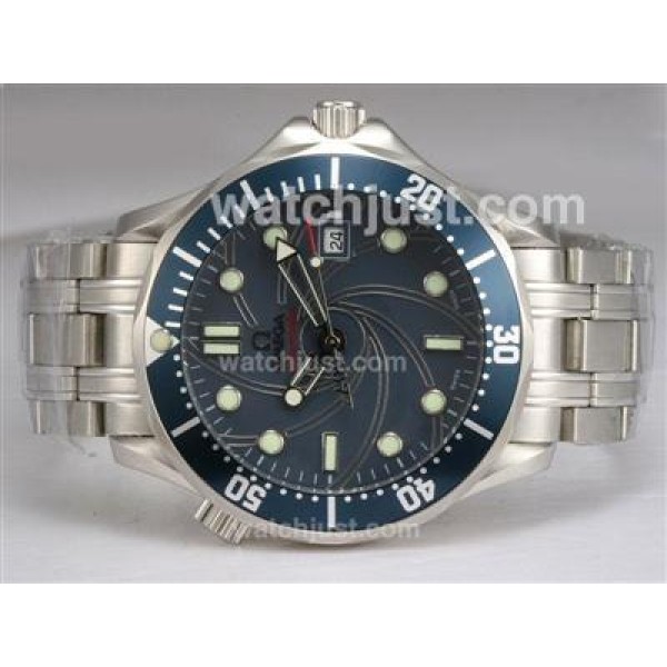 Omega Seamaster 007 James Bond 40 Anniversary Swiss ETA 2836 Movement with Blue Bezel and Dial