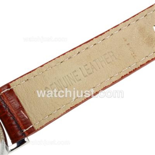 IWC Portofino Automatic with White Dial-Brown Leather Strap