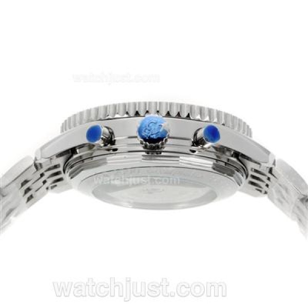 Breitling Montbrillant Chronograph Swiss Valjoux 7750 Movement Stick Markers with Black Dial S/S-Sapphire Glass