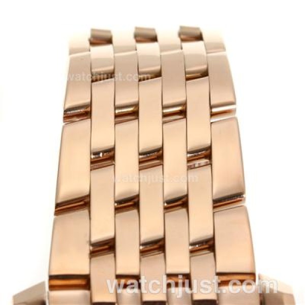 Breitling Montbrillant Chronograph Swiss Valjoux 7750 Movement Rose Gold Case with Black Dial-Stick Markers