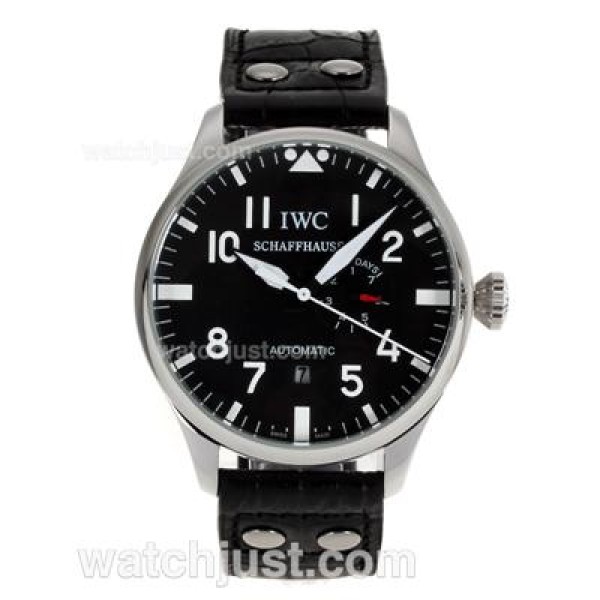 IWC Big Pilot Automatic White Markers with Black Dial-Leather Strap