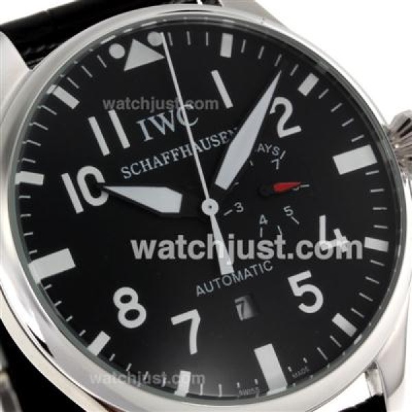 IWC Big Pilot Automatic White Markers with Black Dial-Leather Strap