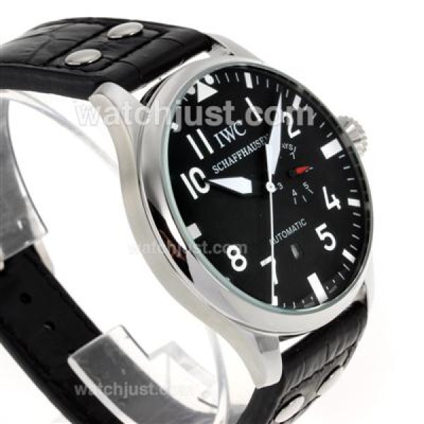 IWC Big Pilot Automatic White Markers with Black Dial-Leather Strap