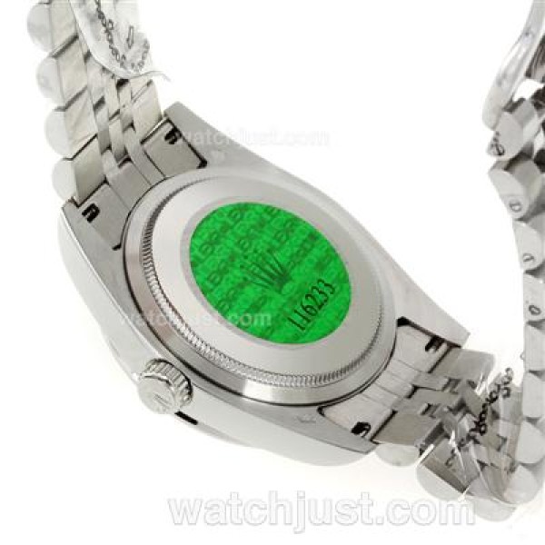 Rolex Datejust Automatic Diamond Bezel and Markers with White Dial S/S-Sapphire Glass