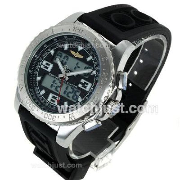 Breitling Emergency Digital Displayer with Black Dial-Rubber Strap