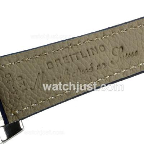Breitling Emergency Digital Displayer with Blue Dial-Blue Leather Strap