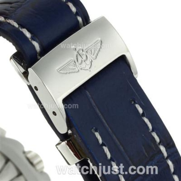 Breitling Emergency Digital Displayer PVD Bezel with Blue Dial-Blue Leather Strap