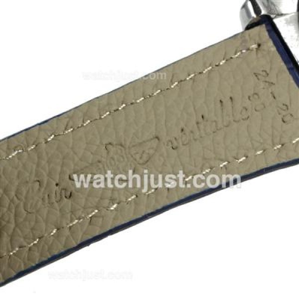 Breitling Emergency Digital Displayer PVD Bezel with Blue Dial-Blue Leather Strap