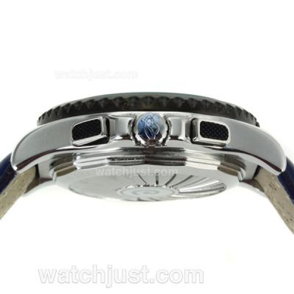 Breitling Emergency Digital Displayer PVD Bezel with Blue Dial-Blue Leather Strap