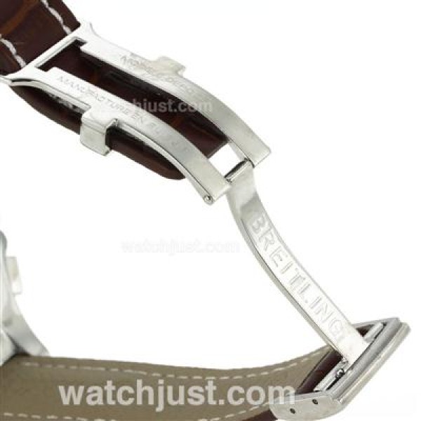 Breitling Emergency Digital Displayer with Black Dial-Brown Leather Strap