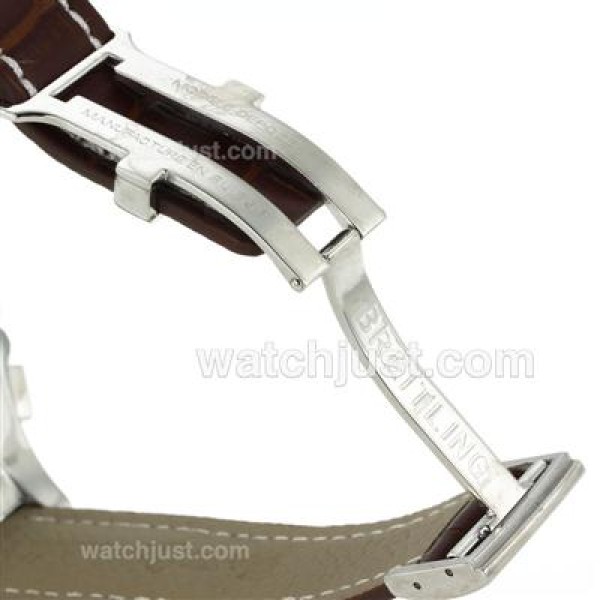 Breitling Emergency Digital Displayer with Brown Dial-Brown Leather Strap