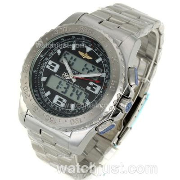 Breitling Emergency Digital Displayer with Black Dial S/S