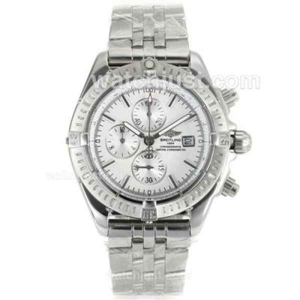 Breitling Chronomat Evolution Working Chronograph with White Dial S/S