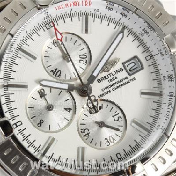 Breitling Chronomat Evolution Working Chronograph with White Dial S/S