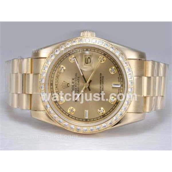High Quality Rolex Day-Date Replica Watches With Golden Dials For Sale
