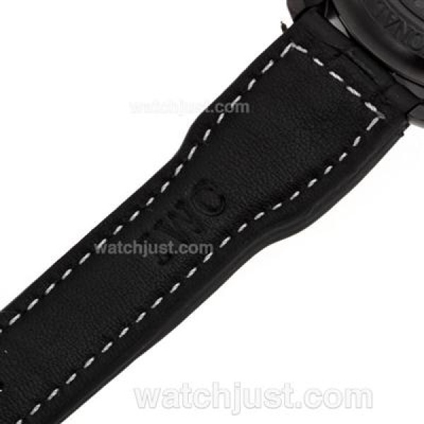 IWC Pilot Automatic PVD Case White Markers with Black Dial-Leather Strap