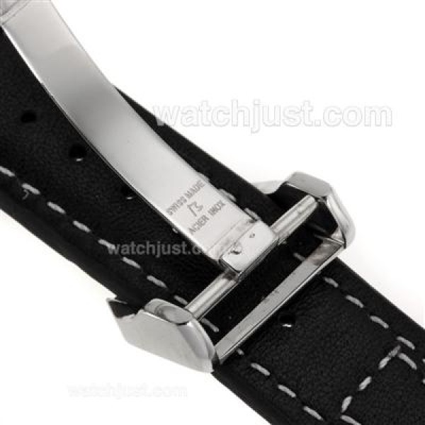 IWC Pilot Working Power Reserve Automatic White Markers with Black Dial-Leather Strap