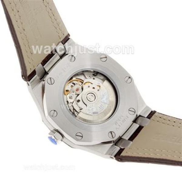 Audemars Piguet Royal Oak Automatic with White Dial-Leather Strap