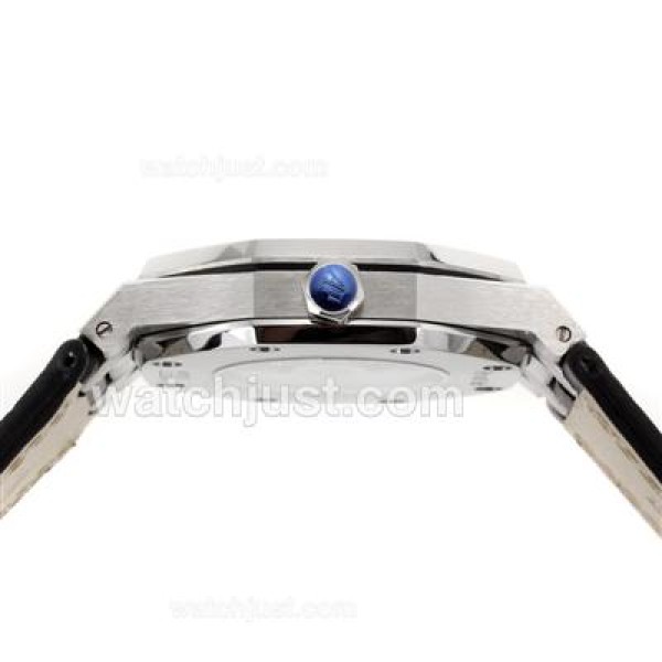 Audemars Piguet Royal Oak Automatic with Black Dial-Leather Strap