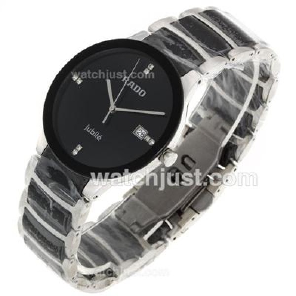 Rado Centrix Jubile Ceramic Bezel Diamond Markers with Black Dial
