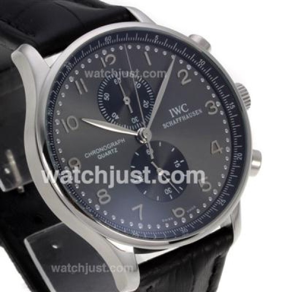IWC Portuguese Working Chronograph with Gray Dial-Leather Strap