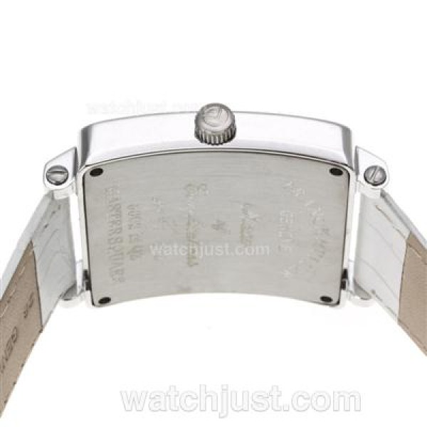 Franck Muller Master Square Swiss ETA Movement Diamond Bezel with White Dial and Strap