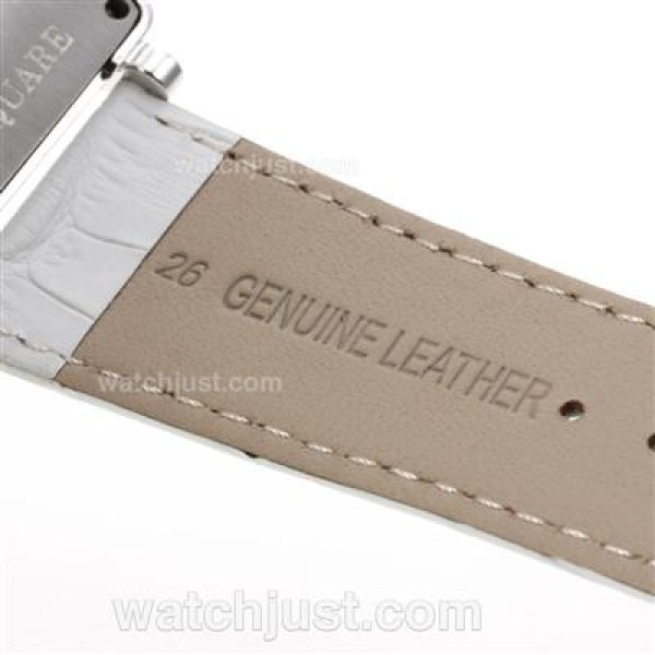 Franck Muller Master Square Swiss ETA Movement Diamond Bezel with White Dial and Strap