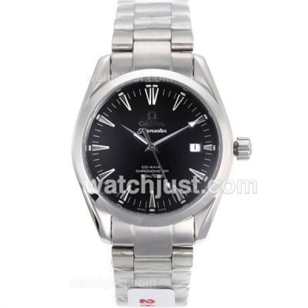 UK Luxury Omega Seamaster Aqua Terra Replica Watches With Black Dials For Sale