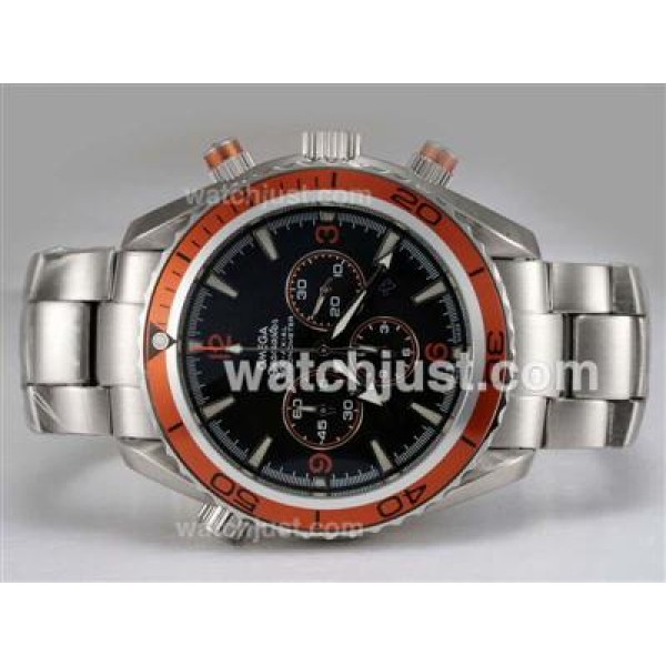 Omega Seamaster Planet Ocean Working Chronograph Black Dial with Orange Bezel Same Chassis As 7750-High Quality