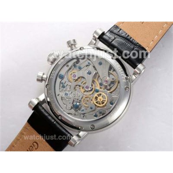 Patek Philippe Classic Chronograph Lemania Movement Power Reserve Working with White Dial