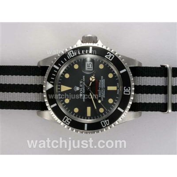 Rolex Submariner Automatic with Black Dial and Bezel-Nylon Strap Vintage Edition
