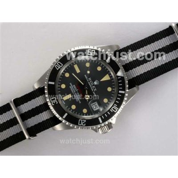Rolex Submariner Automatic with Black Dial and Bezel-Nylon Strap Vintage Edition