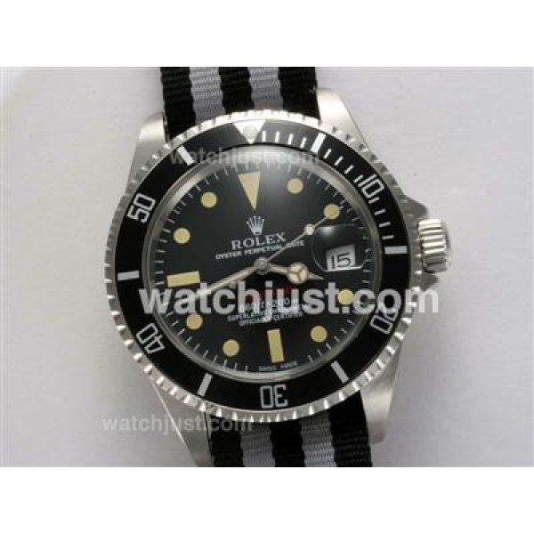 Rolex Submariner Automatic with Black Dial and Bezel-Nylon Strap Vintage Edition