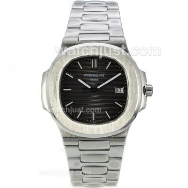 Patek Philippe Nautilus Automatic Stick Markers with Dark Grey Dial S/S