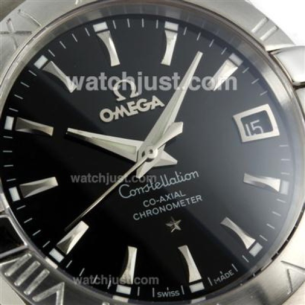 Omega Constellation Automatic Stick Markers with Black Dial S/S-18K Plated Gold Movement