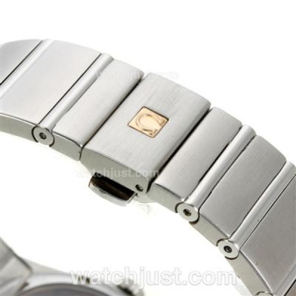 Omega Constellation Automatic Stick Markers with White Dial S/S-18K Plated Gold Movement