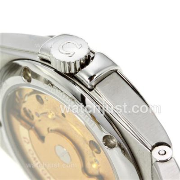 Omega Constellation Automatic Stick Markers with White Dial S/S-18K Plated Gold Movement